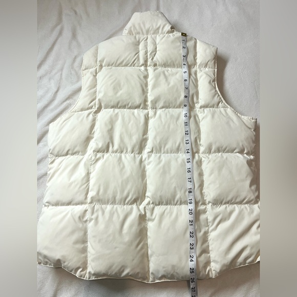Lands' End Off-White Women’s Ivory Button Up Puffer Vest w Pockets Size L 14-16 - Picture 7 of 14